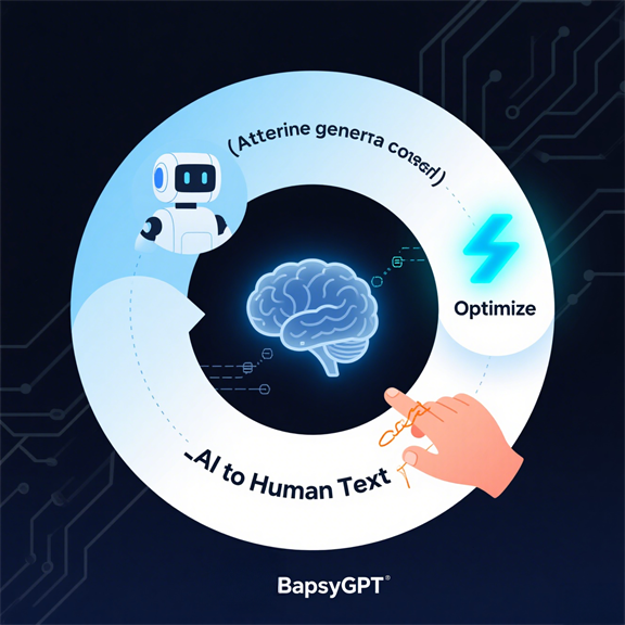 BypassGPT 界面展示 AI 文本人性化功能